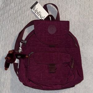 Kipling Queenie Mini Backpack in Dark Plum